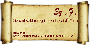 Szombathelyi Feliciána névjegykártya